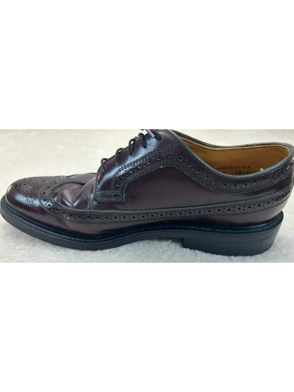 Dexter Mens Wingtip Oxford Dress Shoes Burgundy Leather Size 9.5C